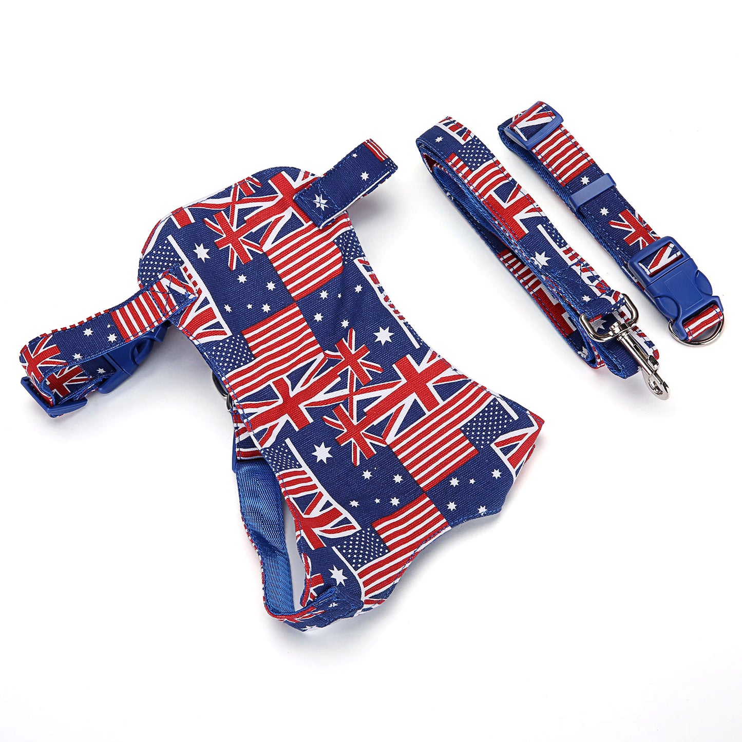 British Dog Traction Rope Puppy Collar Pet Dog Chest Back Suit Customization