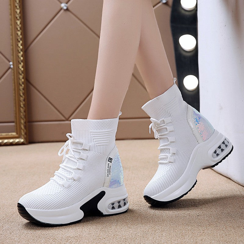 Internally Increased Thick-Soled Martin Boots Stretch Socks Daddy Shoes