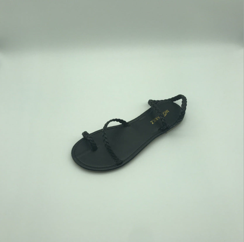 Summer Flat Shaved Leather Fish Mouth Viscose Shoes Fashion Sandals
