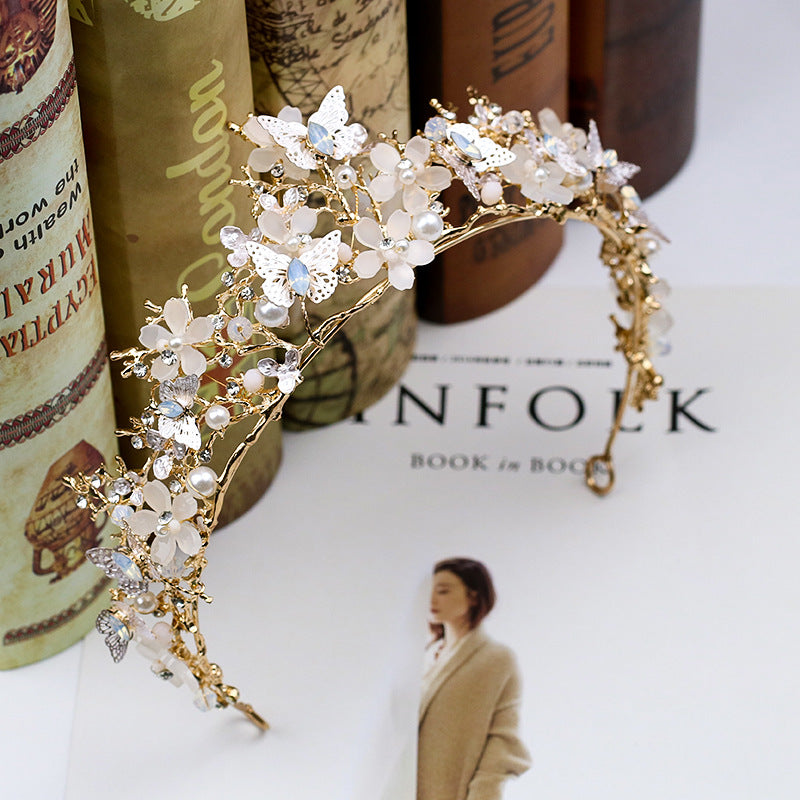 Butterfly Flower Headdress Baroque Crown