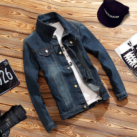 Korean Style Slim Men's Denim Long-Sleeved Jacket Trendy Youth