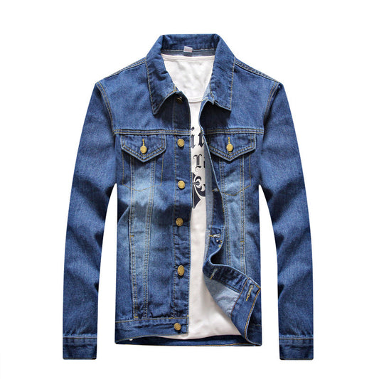 Korean Style Slim Men's Denim Long-Sleeved Jacket Trendy Youth