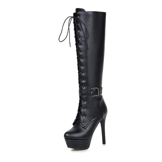 Cross Strap Super High Heel Martin Boots Women's Boots High Boots