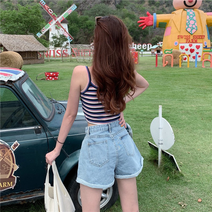 Students Leisure A Word Show Thin Joker Bf Hyuna Wind Wide Leg Hot Pants Tide