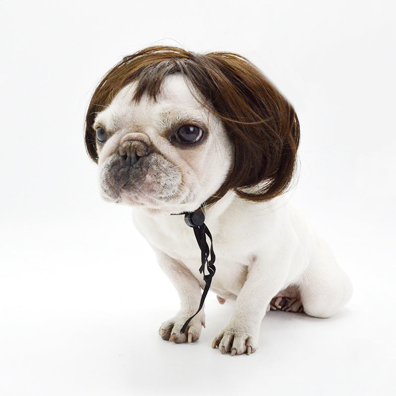 Fashion Pet Wigs Cat Dog Cosplay Props Wigs Tiara Hairpiece Makeover Clothes Pet Supplies