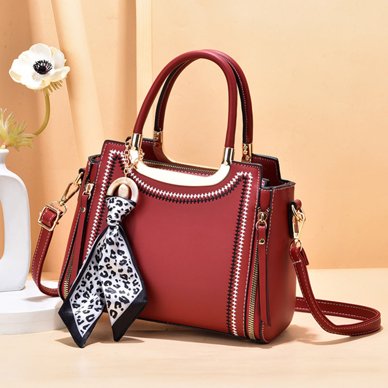 Trendy Handbag Silk Scarf Ornaments Large Capacity Shoulder Bag