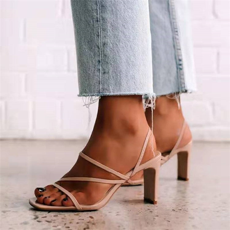 High Heel Fish Mouth Fashion Buckle Sandals