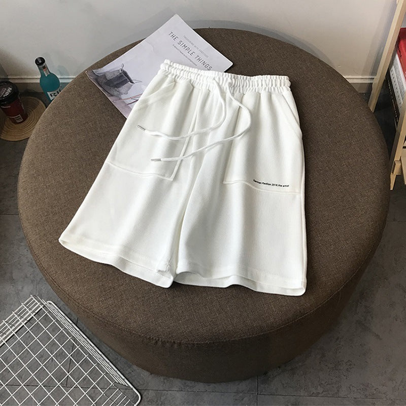 New Loose Large Size Casual Men's And Women's Student Five-point Pants