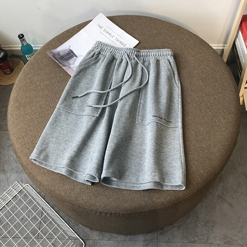 New Loose Large Size Casual Men's And Women's Student Five-point Pants