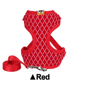 Rhinestone Katte-sele og Snor Sæt Åndbar Mesh Lille Kæledyrs-vest Seler Udendørs Gåturs-liner til Katte Hvalpe Hunde