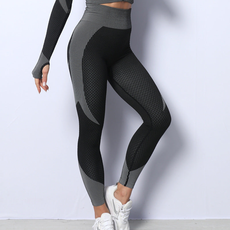 Beautiful Peach Hip Fitness Pants High Waist Elastic Tight Yoga Pants Quick-Drying Sweat-Absorbent Breathable Sports Trousers