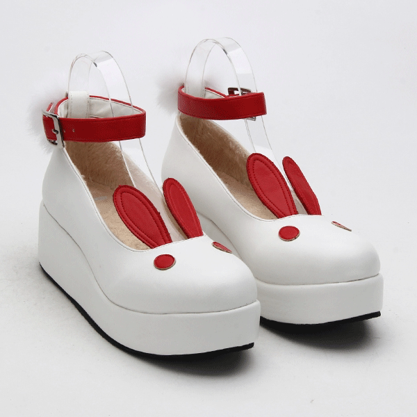 Original Handmade Thick-Soled Sponge Cake Cute Rabbit Ear Shoes