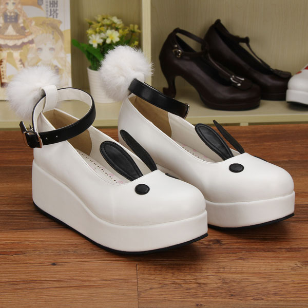 Original Handmade Thick-Soled Sponge Cake Cute Rabbit Ear Shoes