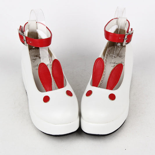 Original Handmade Thick-Soled Sponge Cake Cute Rabbit Ear Shoes