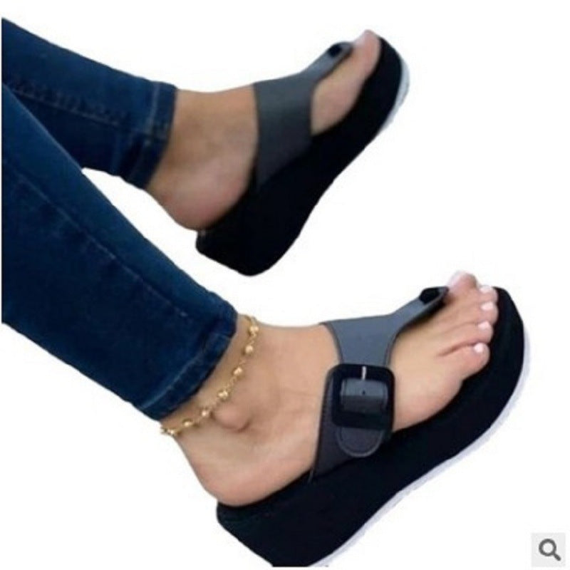 Strandbadesandaler Tykssålede Sandaler Kvinder Plus Size Kvinders Sko Sommersandaler og Sutsko Kvinder