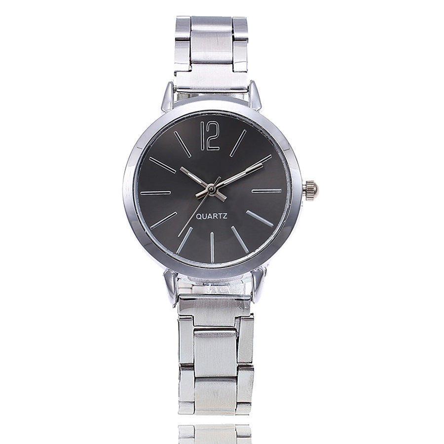 Alloy Mesh Belt Female Watch Learning Simple Steel Belt Sports Quartz Watch