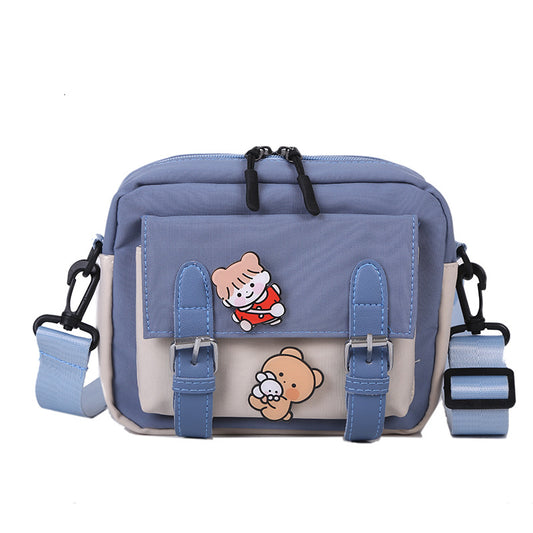 Messenger Bag Female New Style Small Bag Canvas Student One-Shoulder Small Square Bag