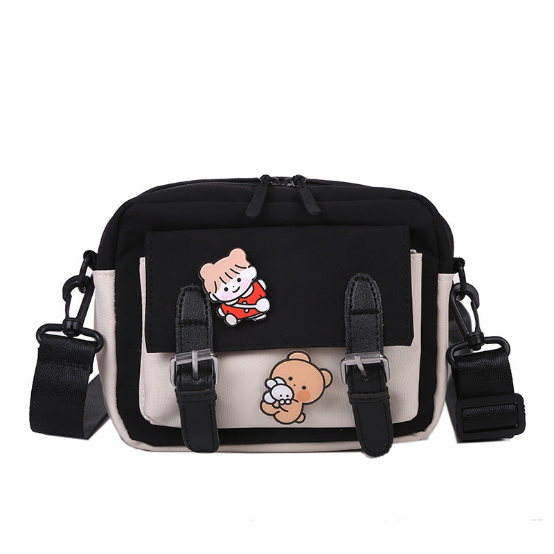 Messenger Bag Female New Style Small Bag Canvas Student One-Shoulder Small Square Bag