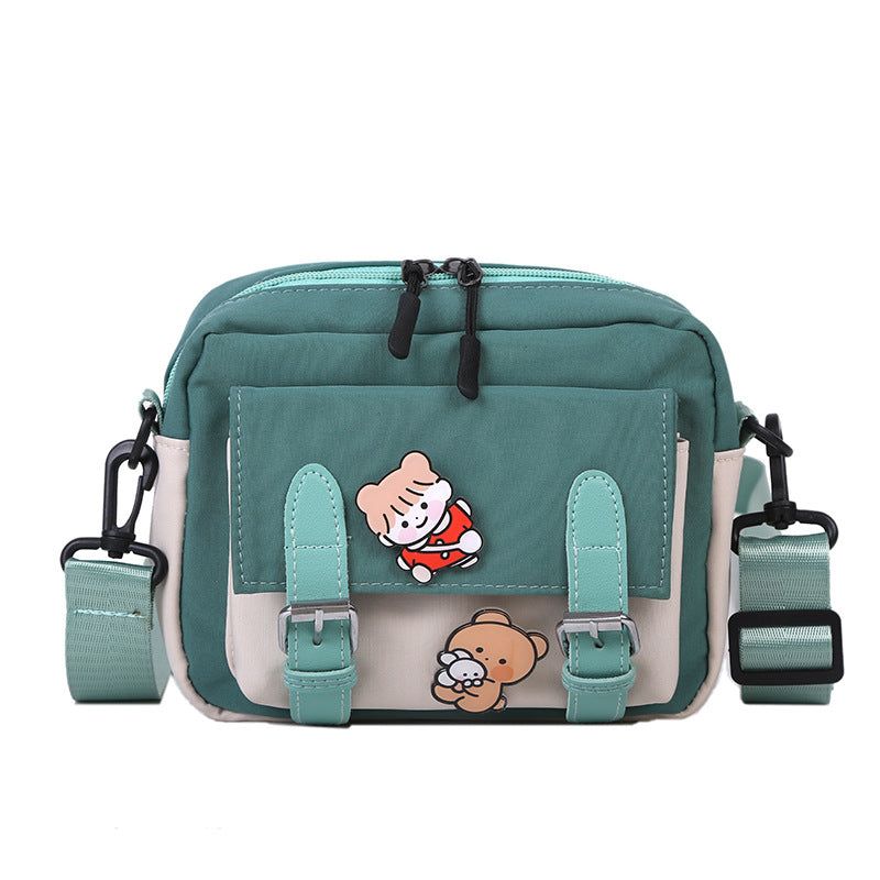Messenger Bag Female New Style Small Bag Canvas Student One-Shoulder Small Square Bag