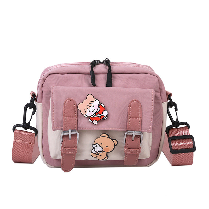 Messenger Bag Female New Style Small Bag Canvas Student One-Shoulder Small Square Bag