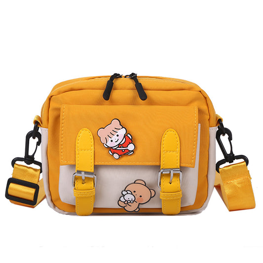 Messenger Bag Female New Style Small Bag Canvas Student One-Shoulder Small Square Bag