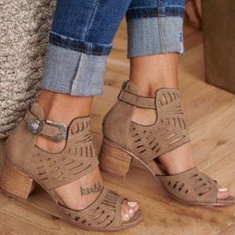 Women'S High Heel Fish Mouth Sandals