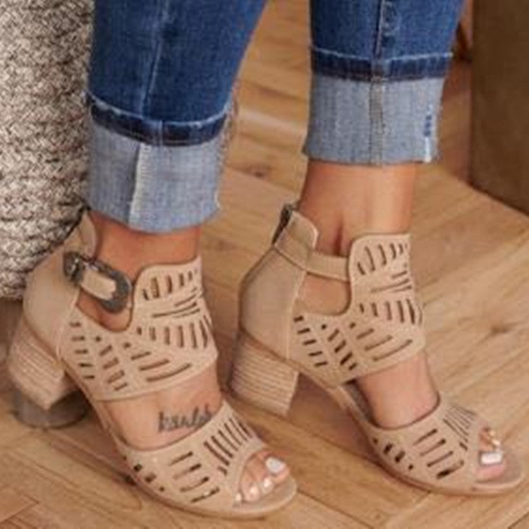 Women'S High Heel Fish Mouth Sandals