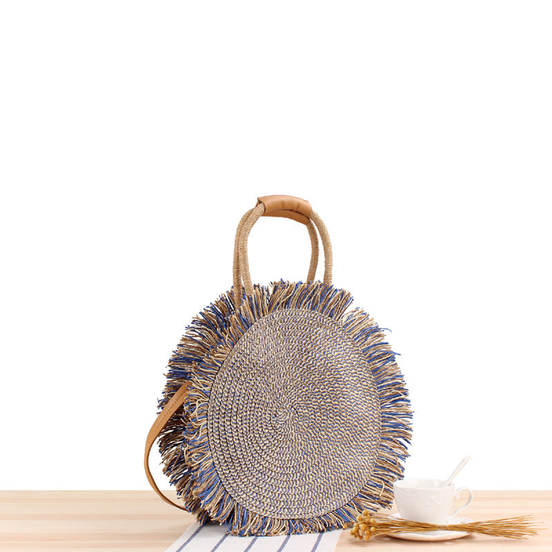 Straw Bag Single-Shoulder Dual-Use Casual Hand-Knitting