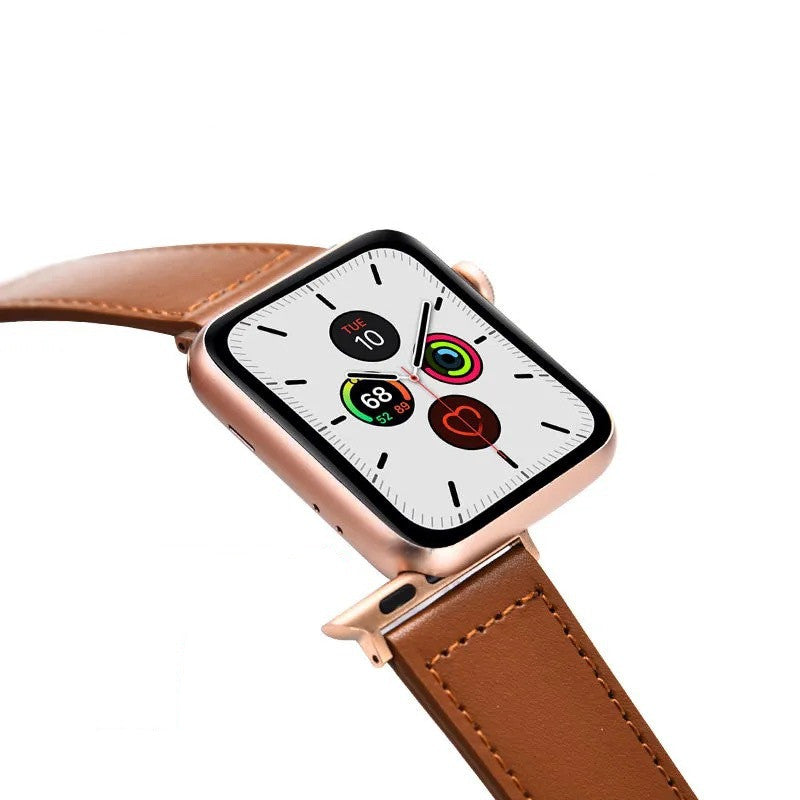 Compatible with Apple, Apple Watch123456Se Generation First Layer Leather Iwatch Watch Strap