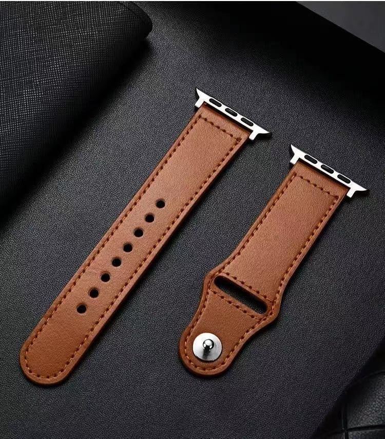 Compatible with Apple, Apple Watch123456Se Generation First Layer Leather Iwatch Watch Strap
