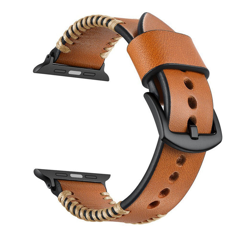 First Layer Leather Hand-stitched Ribs Strap