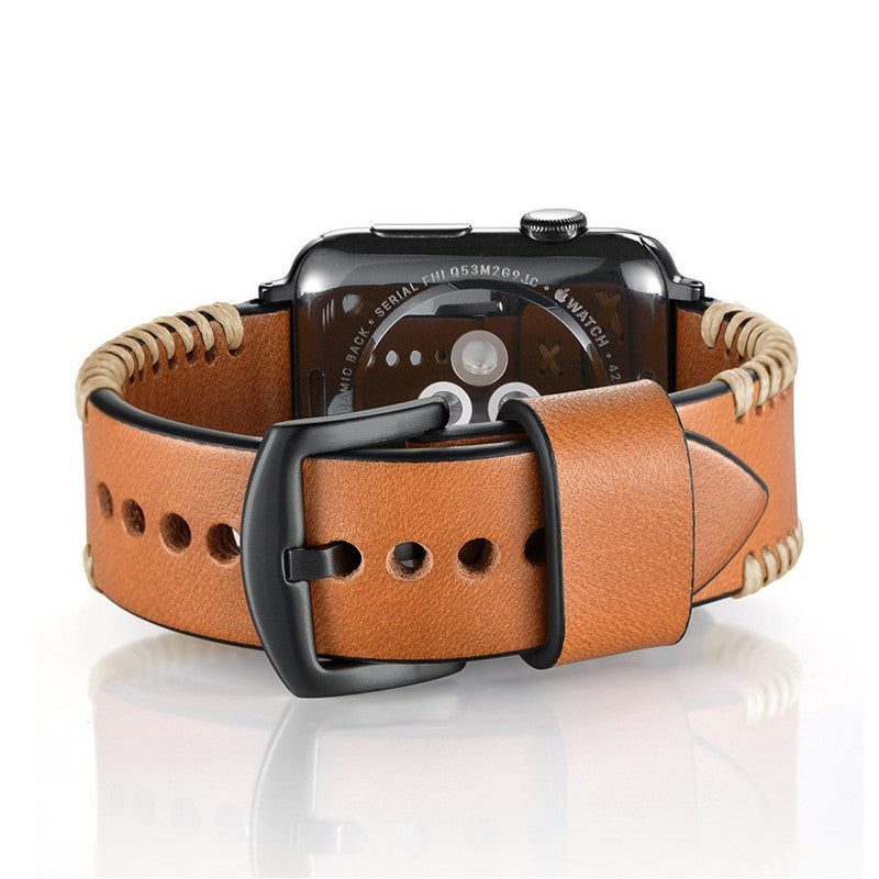 First Layer Leather Hand-stitched Ribs Strap