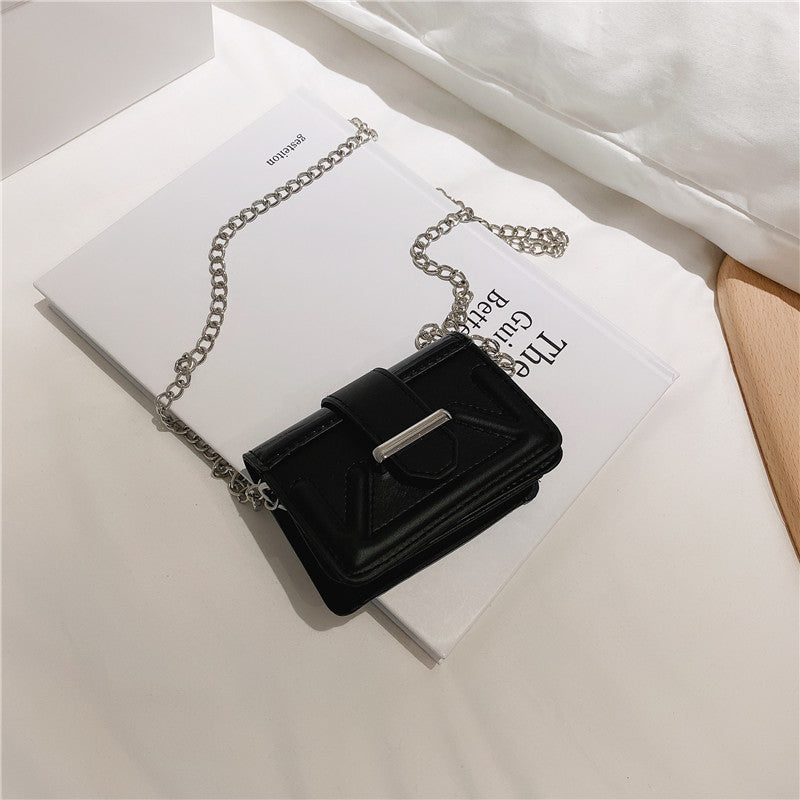 Net red small bag new fashion texture slung women's bag versatile autumn and winter fashion thick chain one shoulder small square bag