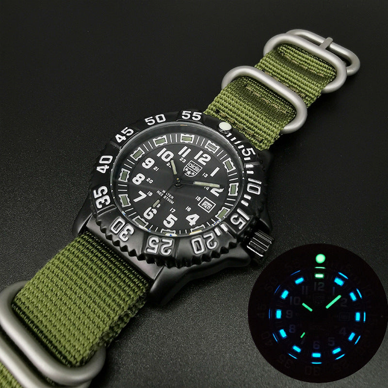 Men's Sports Military Watch Woven Belt Calendar Special Forces Waterproof Quartz Watch