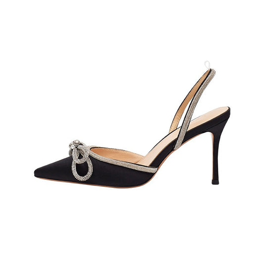 One Word With Rhinestone Pointed Toe Stiletto Heels