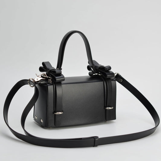 Women'S Bag Three Dimensional Bow Rivet Single Shoulder Bag Retro Lock Handbag Small Square Bag