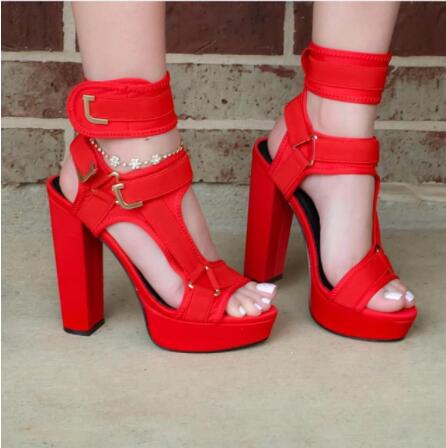 New High-Heel Platform Open-Toe Sandals 40-43 Large Size Shoes