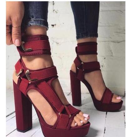 New High-Heel Platform Open-Toe Sandals 40-43 Large Size Shoes