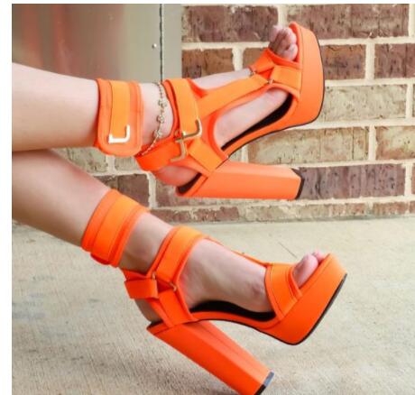 New High-Heel Platform Open-Toe Sandals 40-43 Large Size Shoes