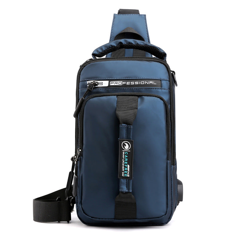 Men'S Chest Bag New Nylon Cloth Shoulder Bag Travel Chest Bag Simple And Lightweight Cross-Body Portable Sports Leisure Bag