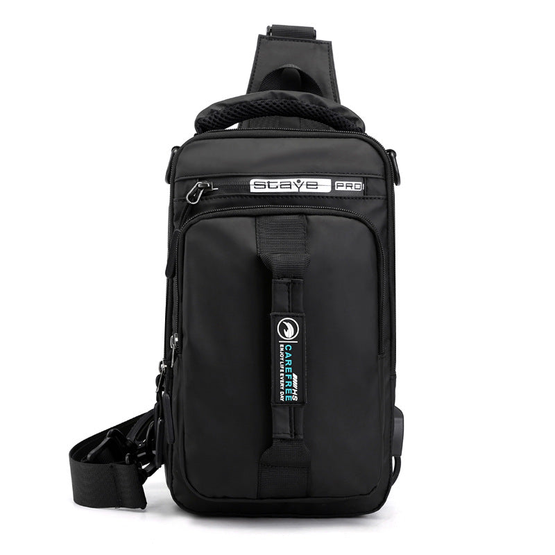 Men'S Chest Bag New Nylon Cloth Shoulder Bag Travel Chest Bag Simple And Lightweight Cross-Body Portable Sports Leisure Bag