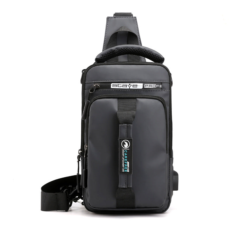 Men'S Chest Bag New Nylon Cloth Shoulder Bag Travel Chest Bag Simple And Lightweight Cross-Body Portable Sports Leisure Bag