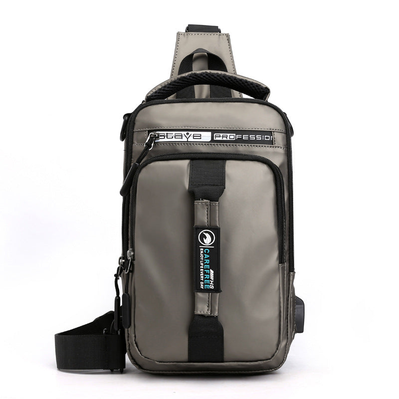 Men'S Chest Bag New Nylon Cloth Shoulder Bag Travel Chest Bag Simple And Lightweight Cross-Body Portable Sports Leisure Bag