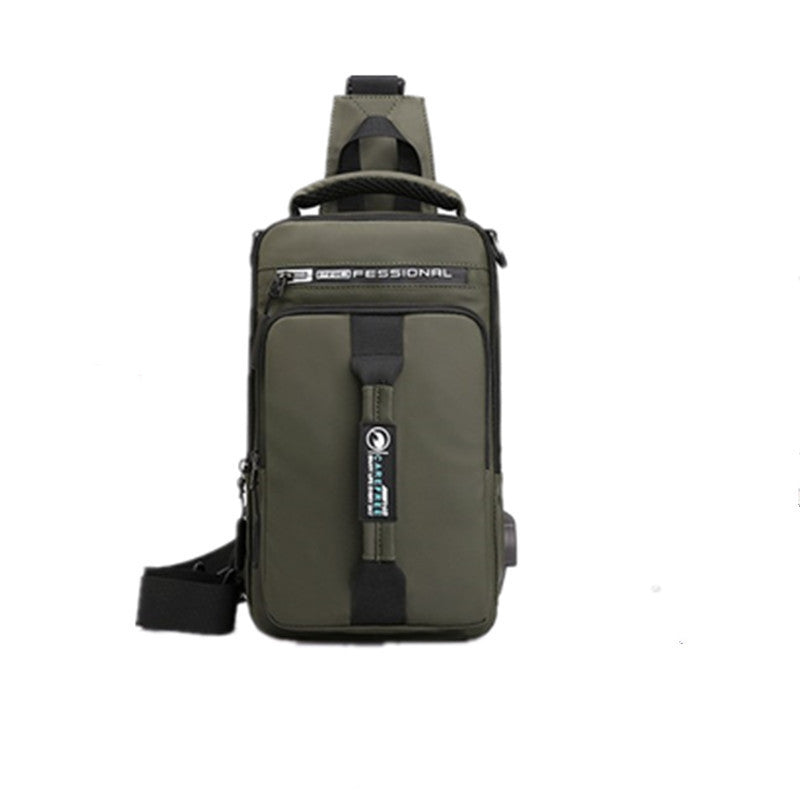 Men'S Chest Bag New Nylon Cloth Shoulder Bag Travel Chest Bag Simple And Lightweight Cross-Body Portable Sports Leisure Bag