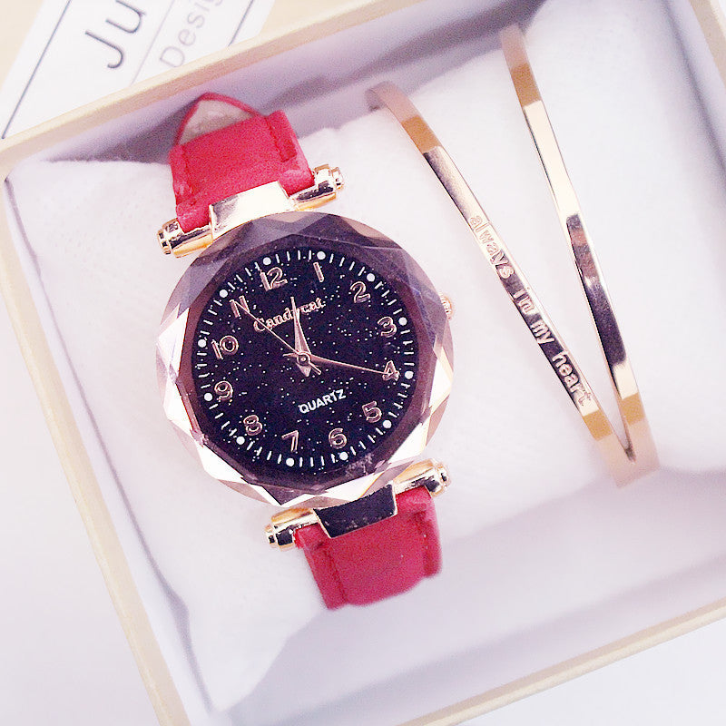 Starry Sky Trend Korean Style Simple Casual Atmosphere Student Ladies Watch