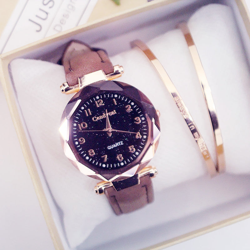 Starry Sky Trend Korean Style Simple Casual Atmosphere Student Ladies Watch