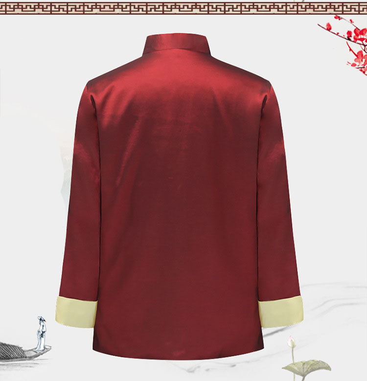 High-End Middle-Aged And Old-Aged Silk Chinese Style Dad Outfit Jacket