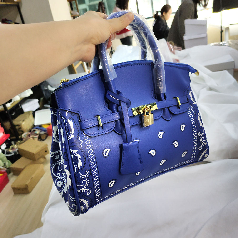 Luxury Brand New Women's Elegant Fashion Printed Metal Decoration