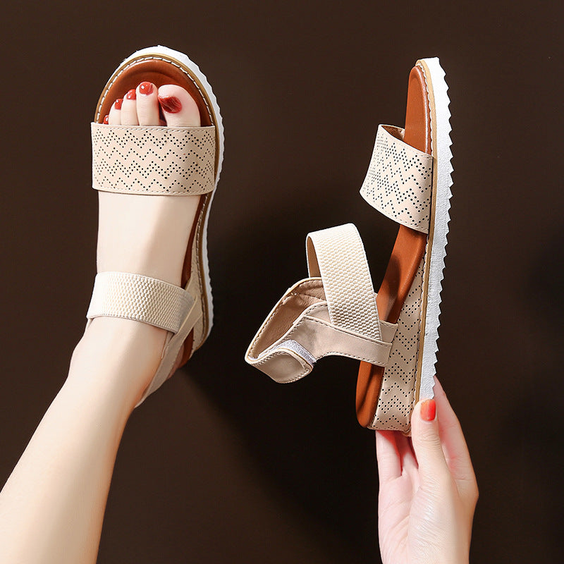 New Lightweight Wedge Heel Front And Rear Strap Sandals Women
