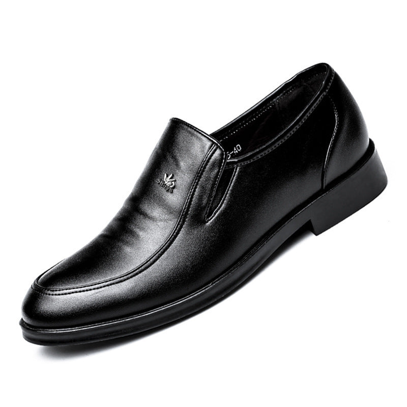 Men's British Business Casual Shoes Black Round